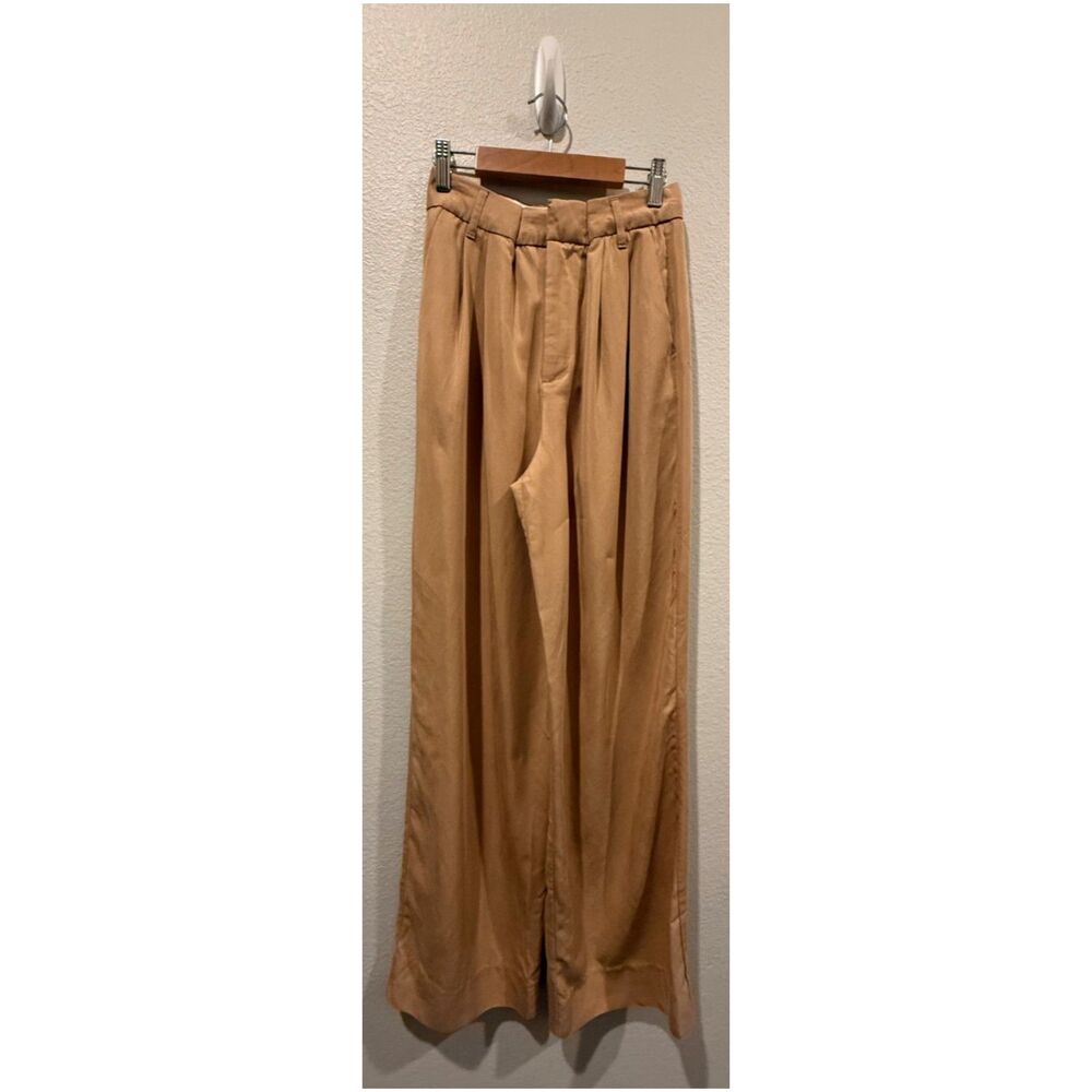 ZARA Camel Pockets Wide Leg Pants
